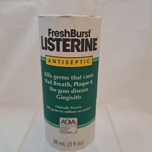 Listerine Fresh Burst Glass Bottle 3 fl oz 90s 2000s Movie TV Prop-Paper Wrapped